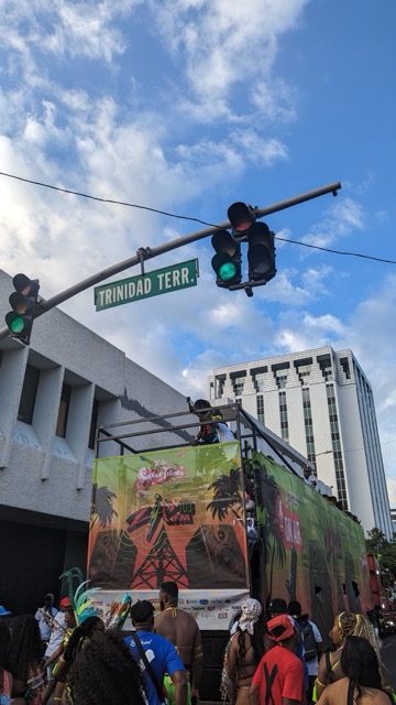 a traffic light over a street