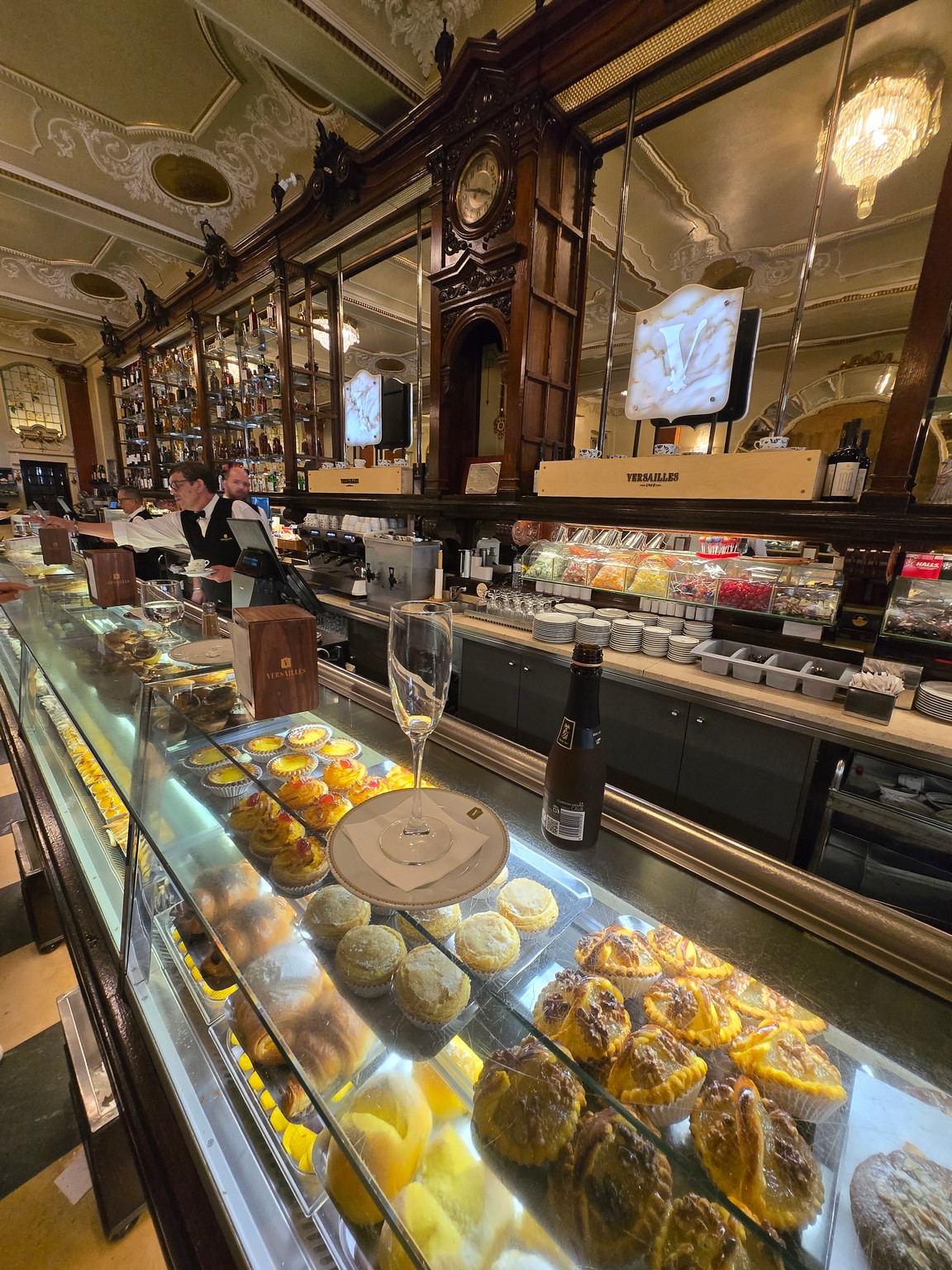 a counter with food on it