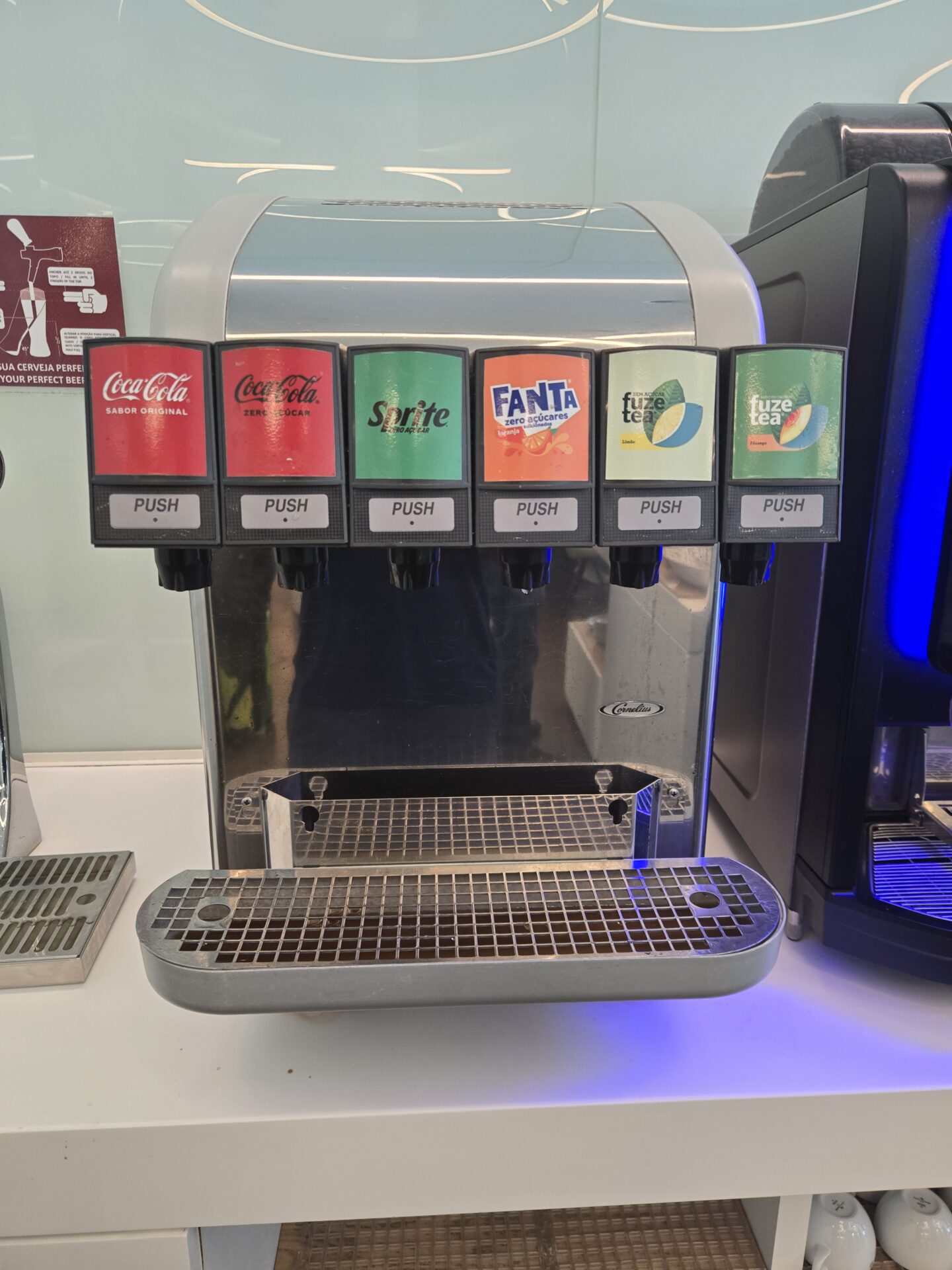 a machine with different colored labels