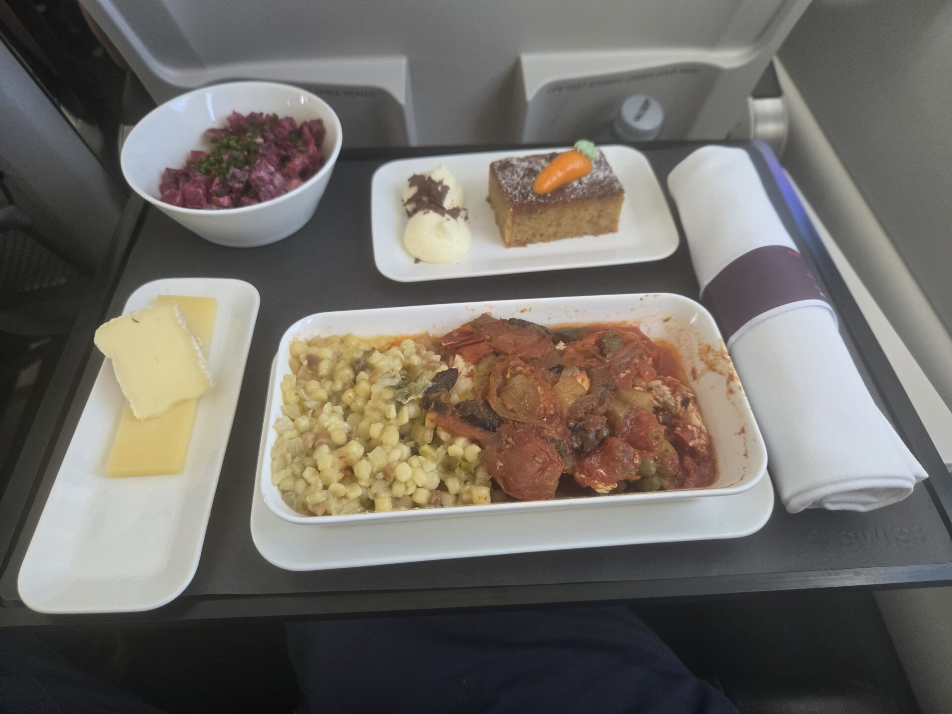 food on a tray on a table