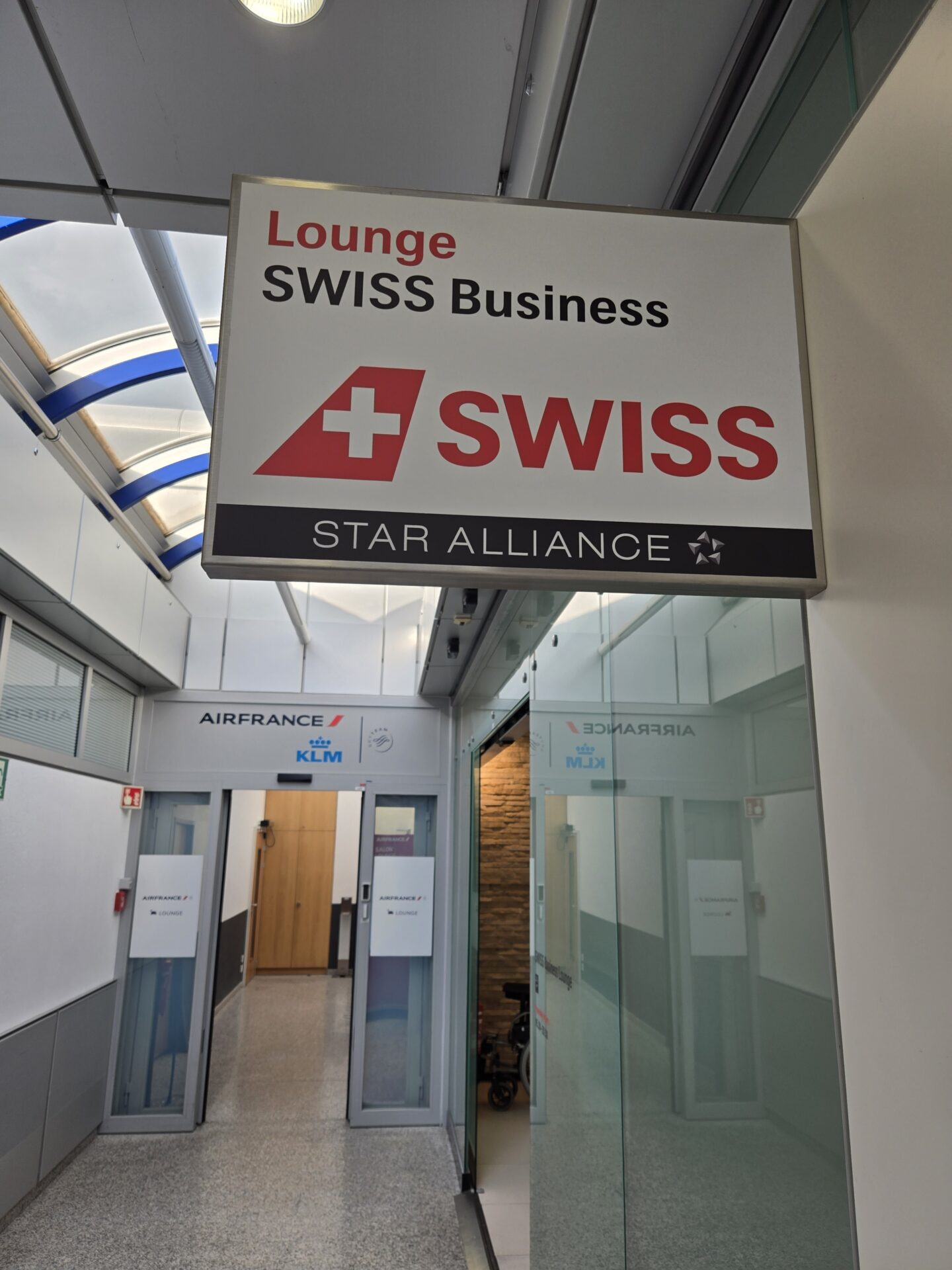 a sign in a building