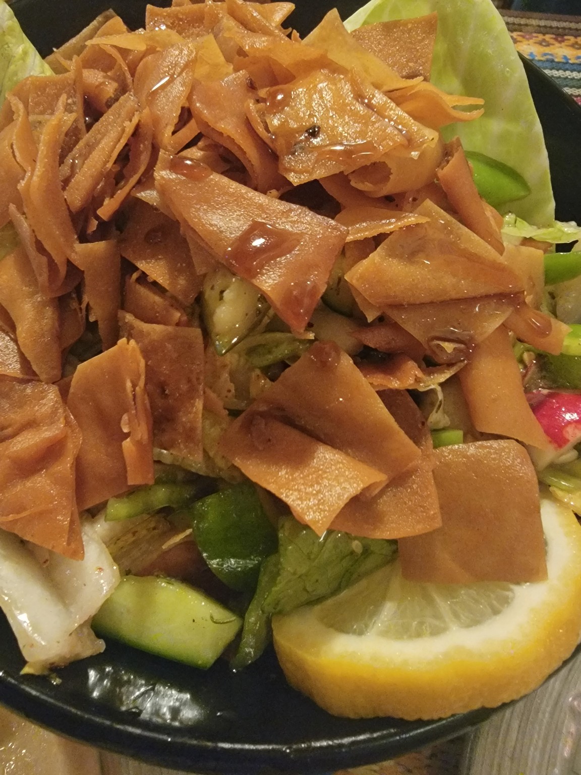 a plate of food on a table