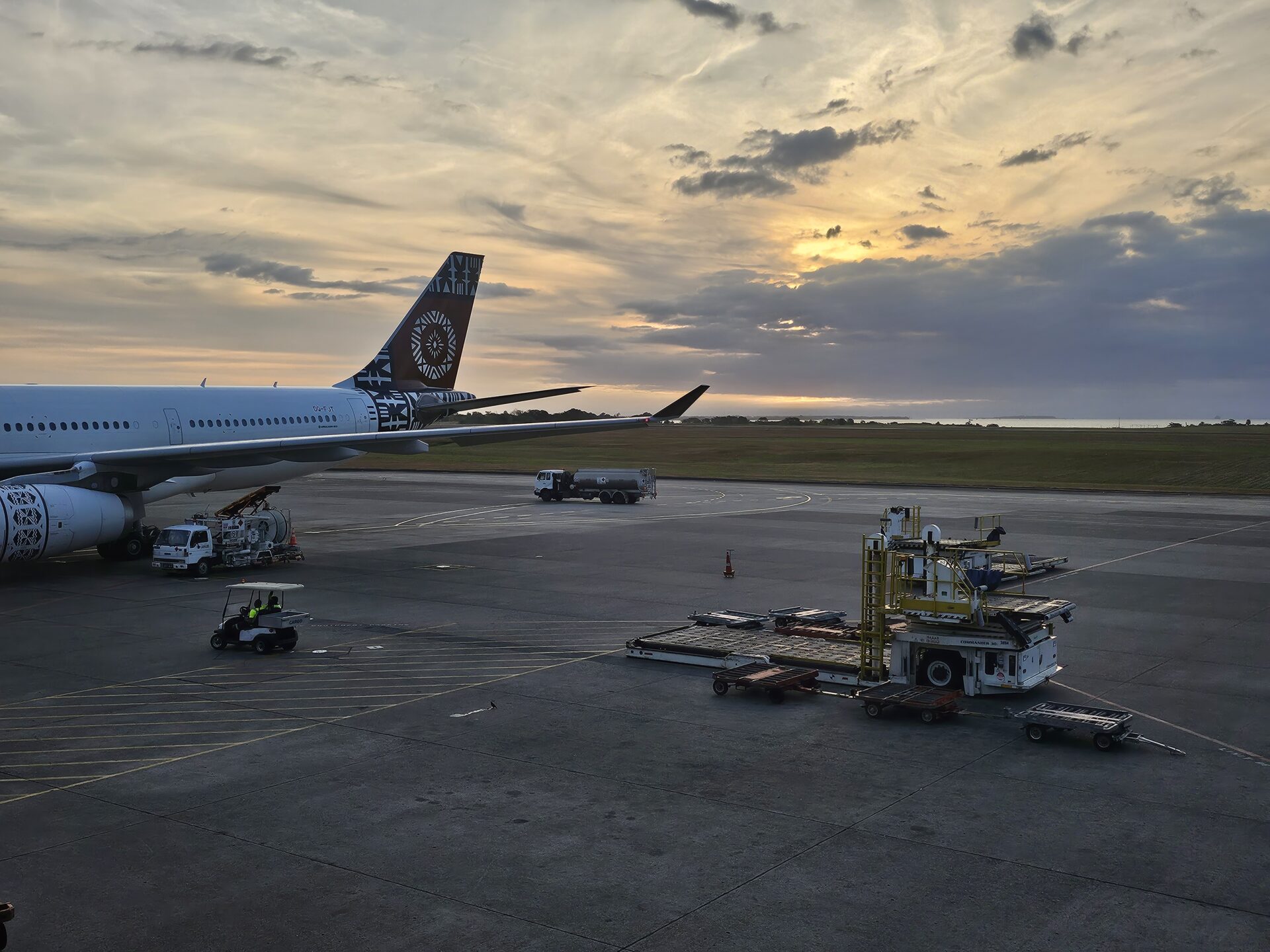 a plane on the runway