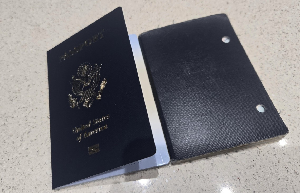 a passport and a passport case