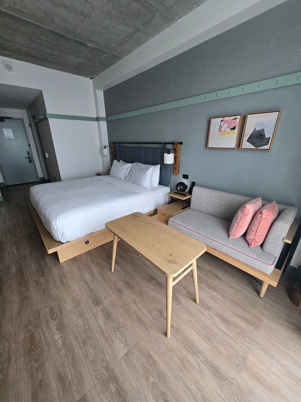 a room with a bed and a couch