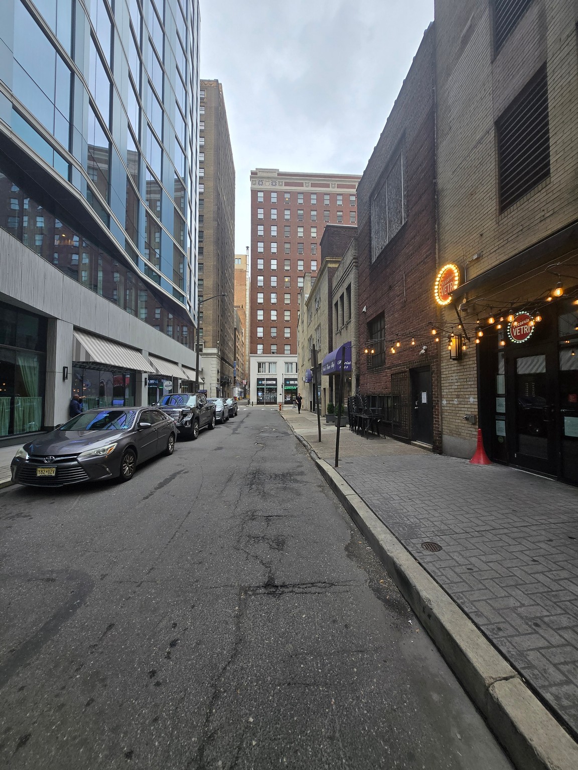 a street with cars parked on it