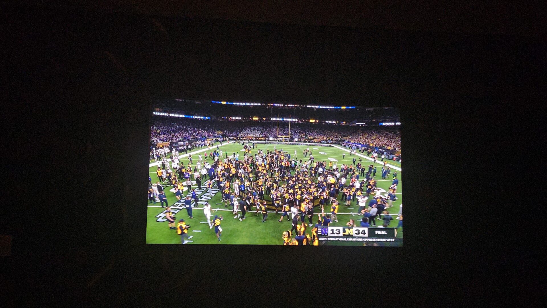 a large crowd of people on a football field