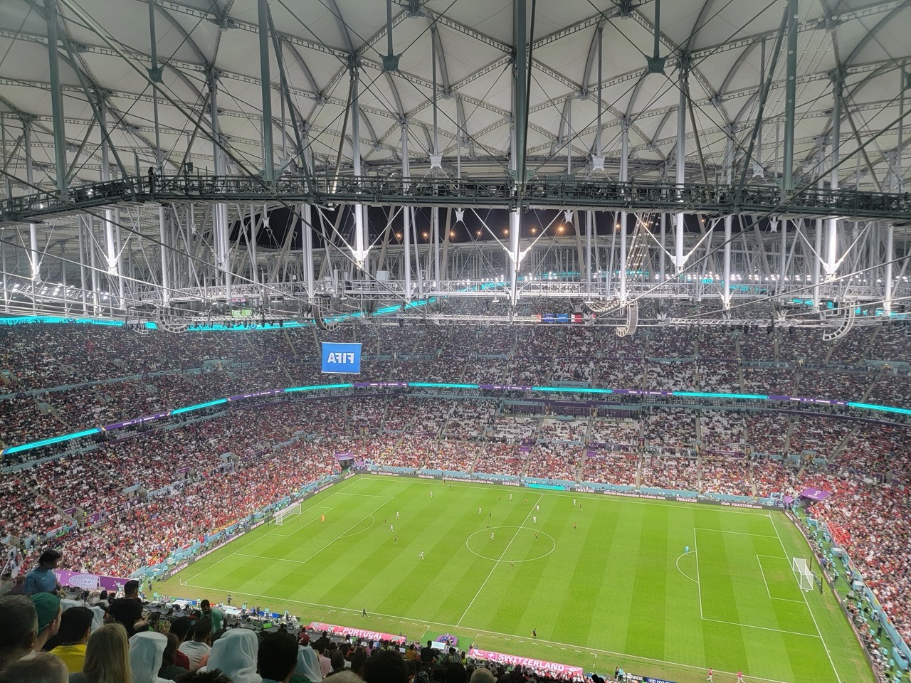 a large stadium filled with people