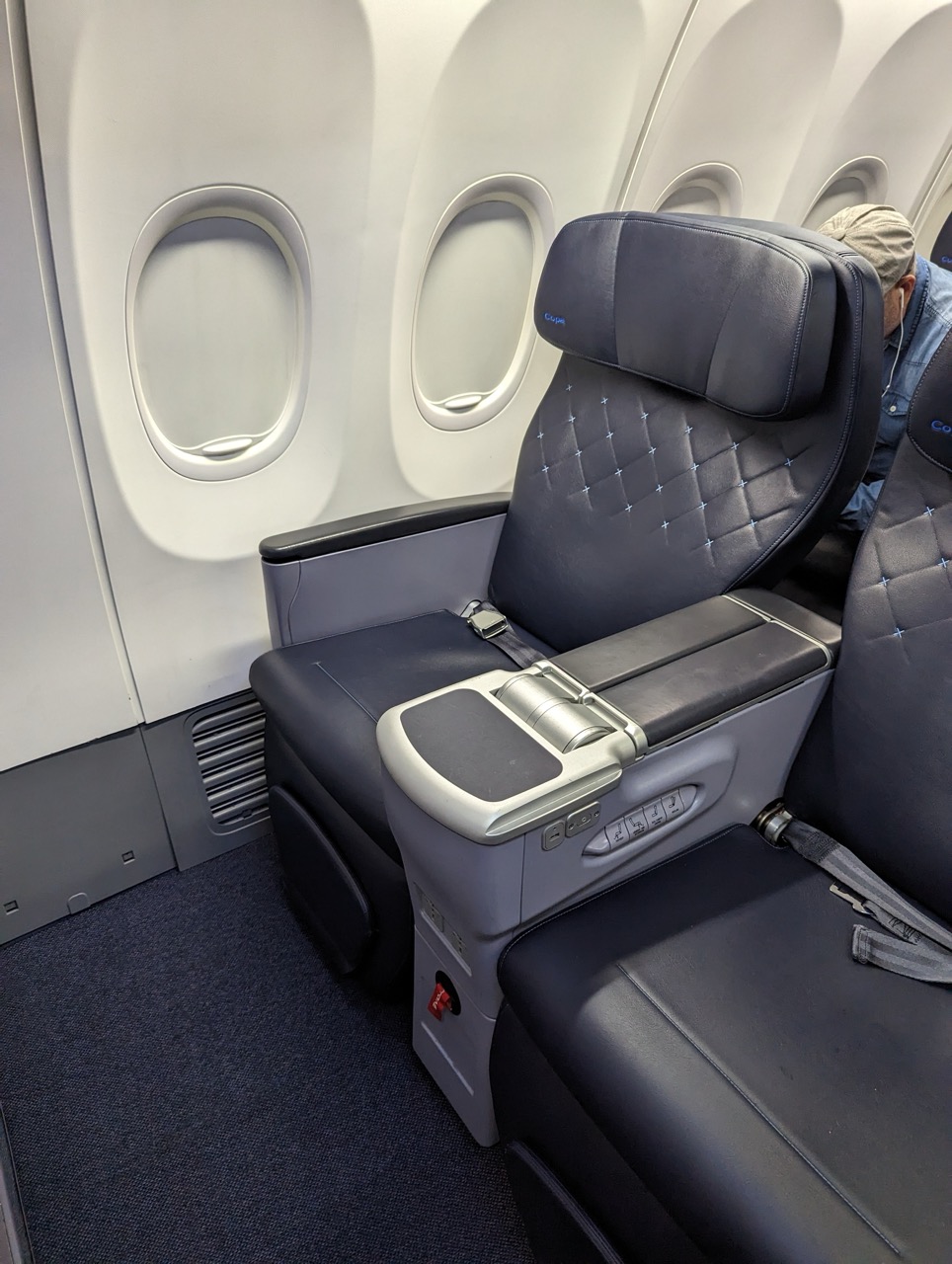 a seat in an airplane